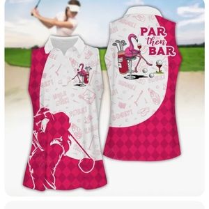 Golf shirt red white
